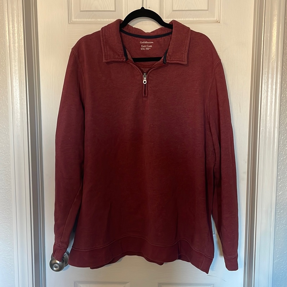 Men’s XXL Maroon Croft&Barrow Quarter Zip Pullover